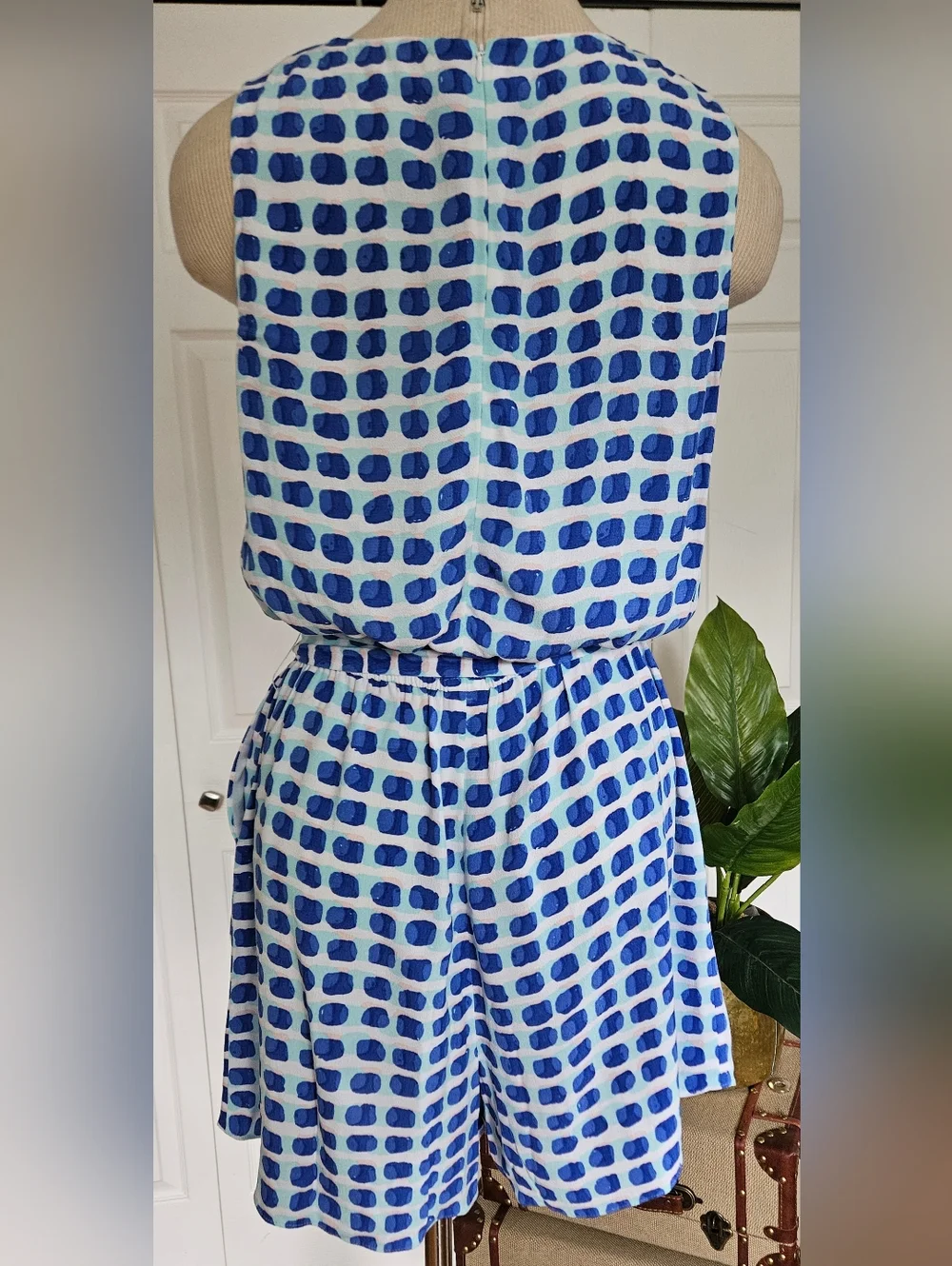 NWT Kate Spade Island Stamp Geometric Romper Preppy Summer Resortwear Size L